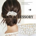 thumbnail image 3 of Wedding Hair Comb Brides Rhinestone Hair Accessories Bridal Hair Pieces Flower Silver Headpiece Crystal Bridesmaids Hair Side Combs Bride Hair Clips Wedding Accessories for Brides (Silver), 3 of 4