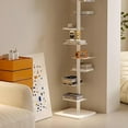 thumbnail image 2 of 9-Tier Metal Spine Bookshelf, Invisible Bookcase, Vertical Book Tower (Black), 2 of 8