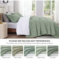 thumbnail image 4 of King Size Quilt Bedding Set Sage Bedspreads - Bed Summer Lightweight Bedspread Comforter - Wave Pattern Bedding Coverlet for All Season - 3 Pieces (1 Quilt, 2 Pillow Shams), 4 of 7