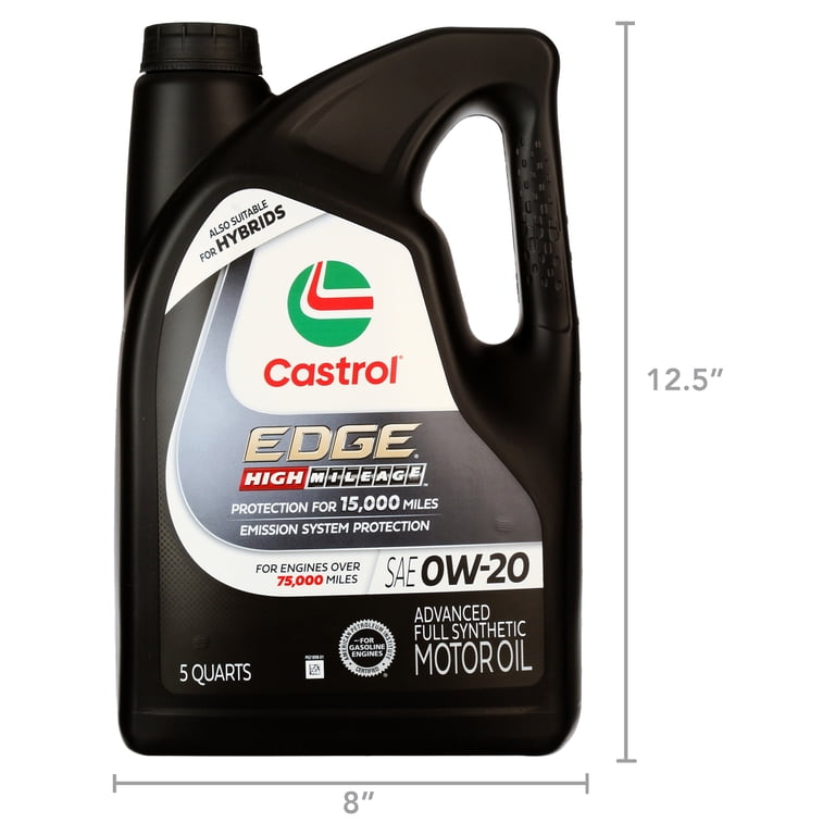 Castrol Edge High Mileage 0W-20 Advanced Full Synthetic Motor Oil