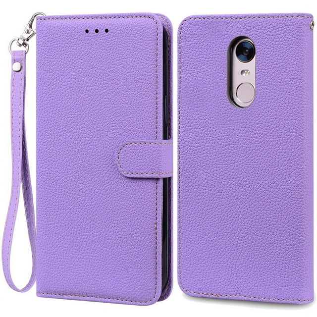 For Xiaomi Redmi 5 Plus Case Redmi 5 Shockproof Wallet Flip Case for Xiomi Redmi 5 plus 5plus Phone Cases Leather Fundas Shell Light Purple -Strap For Redmi 5