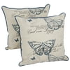 18-inch Corded Throw Pillows with Inserts (Set of 2) - Butterfly Zoology