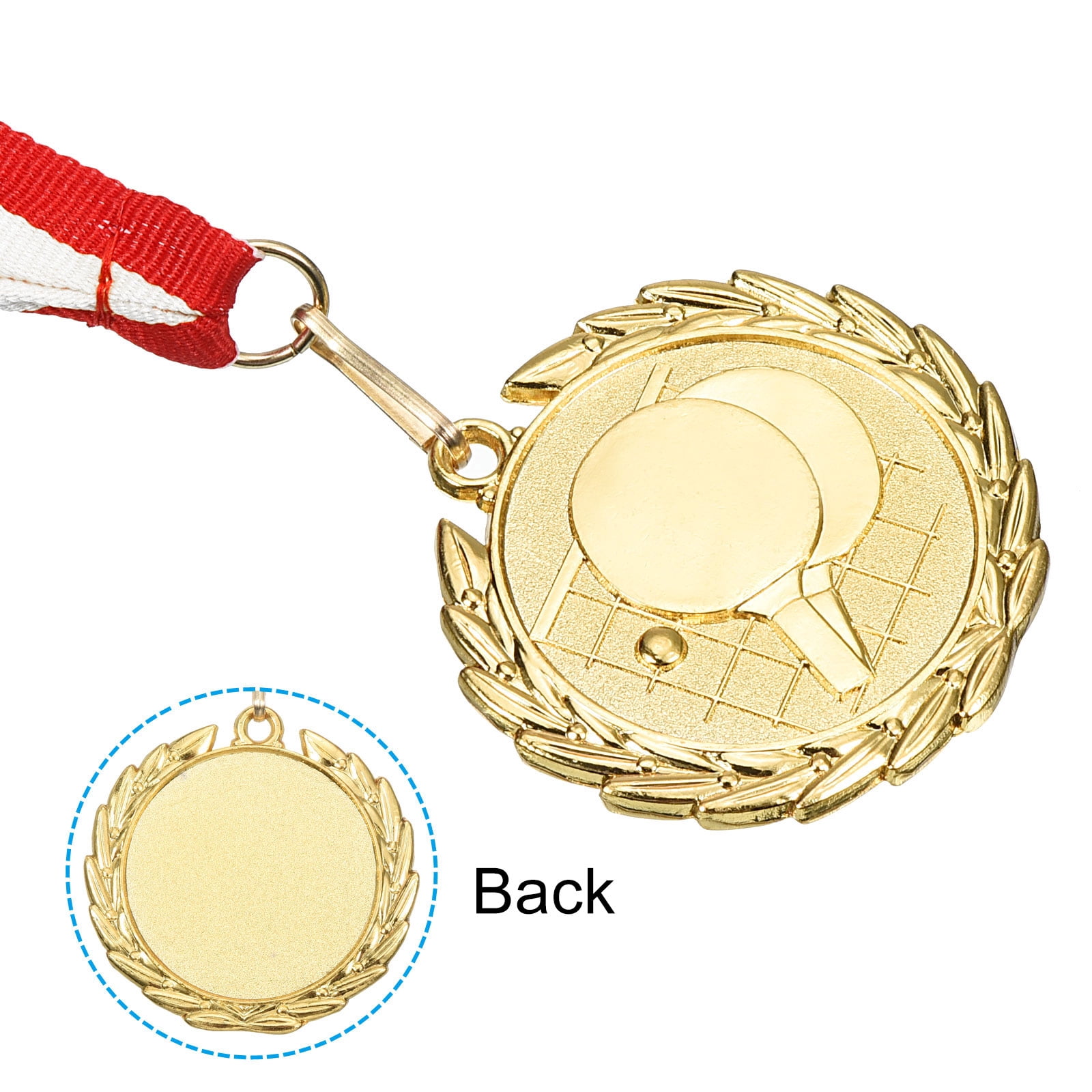 Uxcell 2" Gold Table Tennis Medals, 5Pcs Table Tennis Award Medals for Events