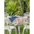 thumbnail image 4 of Outdoor Tablecloth with Umbrella Hole Zipper Watercolor Floral Round Tablecloth 54" Waterproof Outside Table Cloth Farmhouse Flowers Retro Patio Table Cover Tablecloths for Picnic Party, 4 of 8