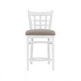 thumbnail image 4 of Linon Flint Beech Wood Commercial Grade Set of Two Counter Stools in White, 4 of 10