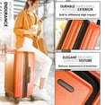 thumbnail image 2 of Juego de equipaje TRAVELARIM Hard Shell con ruedas giratorias, 4 piezas, naranja, 2 of 9