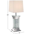 thumbnail image 4 of DecMode 30" Mirrored Silver Table Lamp with Cream Fabric Shade, 4 of 11