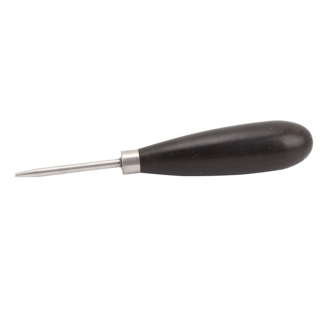 Racquet Stringing Straight Awl, Stainless Steel Comfortable Hand Feeling Sandalwood Handle Racquet Threading Awl for Badminton Racket
