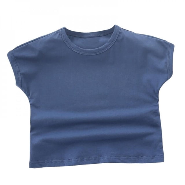 Girls Summer -match Korean Solid Color Short-sleeved Top