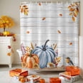 thumbnail image 4 of Shower Curtains for Bathroom-72"x84",Thanksgiving Watercolor Pumpkin Plant Waterproof Bath Curtain Shower Curtain Set, 4 of 7