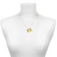 thumbnail image 2 of Delight Jewelry Silver-tone Yellow Hibiscus Flower - Large Goldtone Crystal Initial - B - Charm Necklace, 17.5"+2", 2 of 4