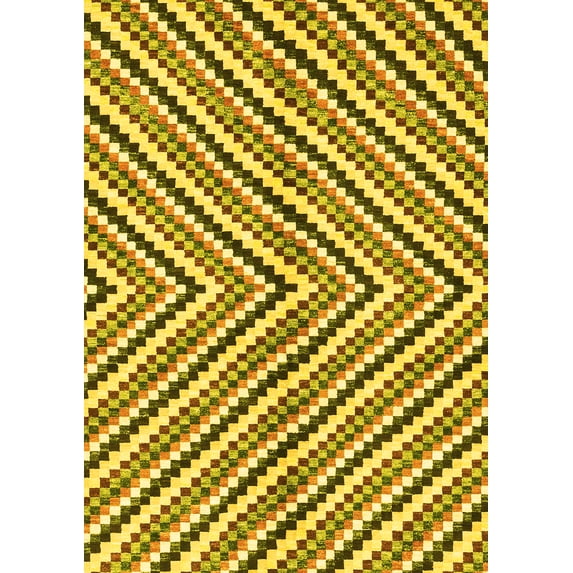 Ahgly Company Indoor Rectangle Abstract Yellow Modern Area Rugs, 8' x 12'