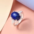 thumbnail image 4 of Lapis Lazuli Statement Ring 925 Sterling Silver Cubic Zirconia Statement Size 10 Ct 4.8 Birthday Christmas Gifts for Women, 4 of 6