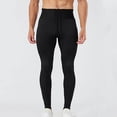 thumbnail image 2 of LNWUY Men's Solid Tights Compression Pants Workout Running Gym Legging Pant with Pocket Sports Fitness Yoga Comfy Breathable Pants Black M, 2 of 6