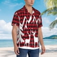 thumbnail image 5 of Bixox Men's Hawaiian Shirts Men's Christmas Buffalo Plaid Print Short-Sleeve Shirt-Small, 5 of 8