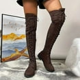 thumbnail image 2 of Xiaoxatg Stylish Women's Knee High Boots with Flock Material and Round Toe Design for Fashionable High Heel 6.5 Coffee, 2 of 6