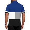 thumbnail image 3 of LRGSHF Summer Polo Shirts for Men Trendy Short Sleeve Stand Collar T-Shirts Classic Fit Color Block Blouses Work Office Sportswear Blue XL, 3 of 4