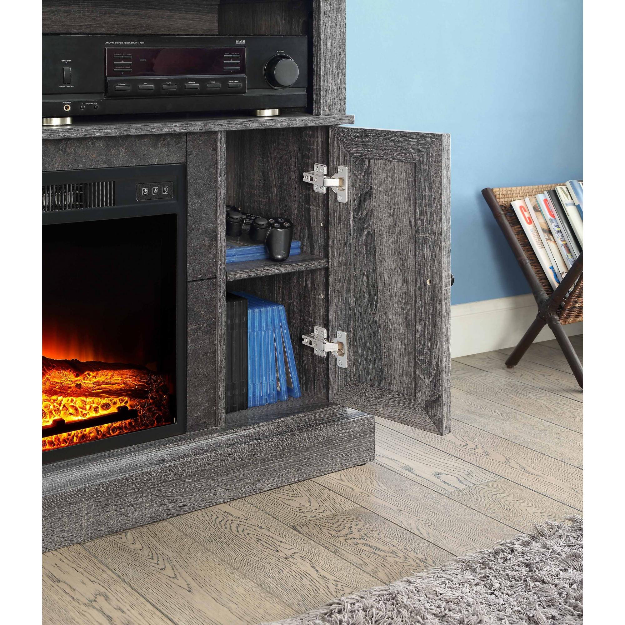 Gray Electric Heater Fireplace TV Stand Console w/ Remote 55 inch TVs
