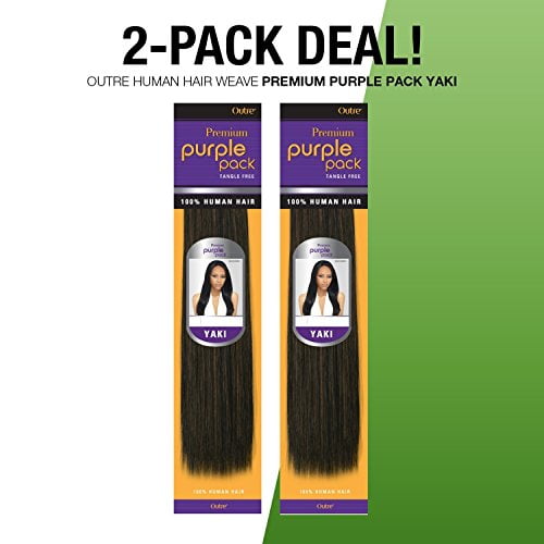 2 Pack Deals Outre Human Hair Weave Premium Purple Pack Yaki 12