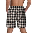 thumbnail image 4 of Uemuo Black Plaid Heart Pattern Mens Swim Trunks Quick Dry Board Shorts with Mesh Lining, Stretch Beach Shorts Quick Dry No-Chafing Board Shorts-X-Large, 4 of 9