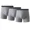 Light Gray, variant on 3PK Mens Cotton Boxer Briefs Tagless Comfort Flex Underwear With Opening Fly
