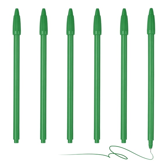 Uxcell 6Pcs Colored Gel Ink Pens, 0.5mm Green Gel Ink Ballpoint Pens Fine Point Smooth Writing for Journaling Notebook Office Stationery Drawing Teachers, Green