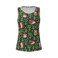 thumbnail image 4 of Xecao Cute Hedgehogs Cactus Blue print women's scoop neck, loose-fit workout tank tops for the gym., 4 of 9