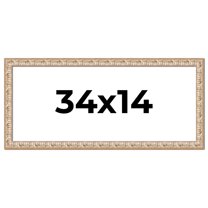 34x14 Frame White Real Wood Picture Frame Width 1.5 inches | Interior Frame Depth 0.5 inches |