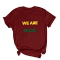 thumbnail image 4 of Nmnitkp Sustainable Women's Short Sleeve Tops We Are Brazil Football Fan Graphic T-Shirt, Crew Neck Short Sleeve Casual Tee, Multiple Colors Available Red,S, 4 of 5