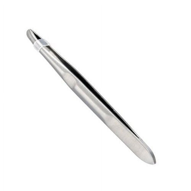 Yimart - Pinzas para el pelo de cejas con punta redonda de acero inoxidable plateado, herramienta cosmética de maquillaje
