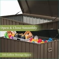 thumbnail image 2 of Deck Boxes 160 Gallon Waterproof Lockable Outdoor Storage for Patio Cushions Garden Tools | Steel | Dark Brown, 2 of 7