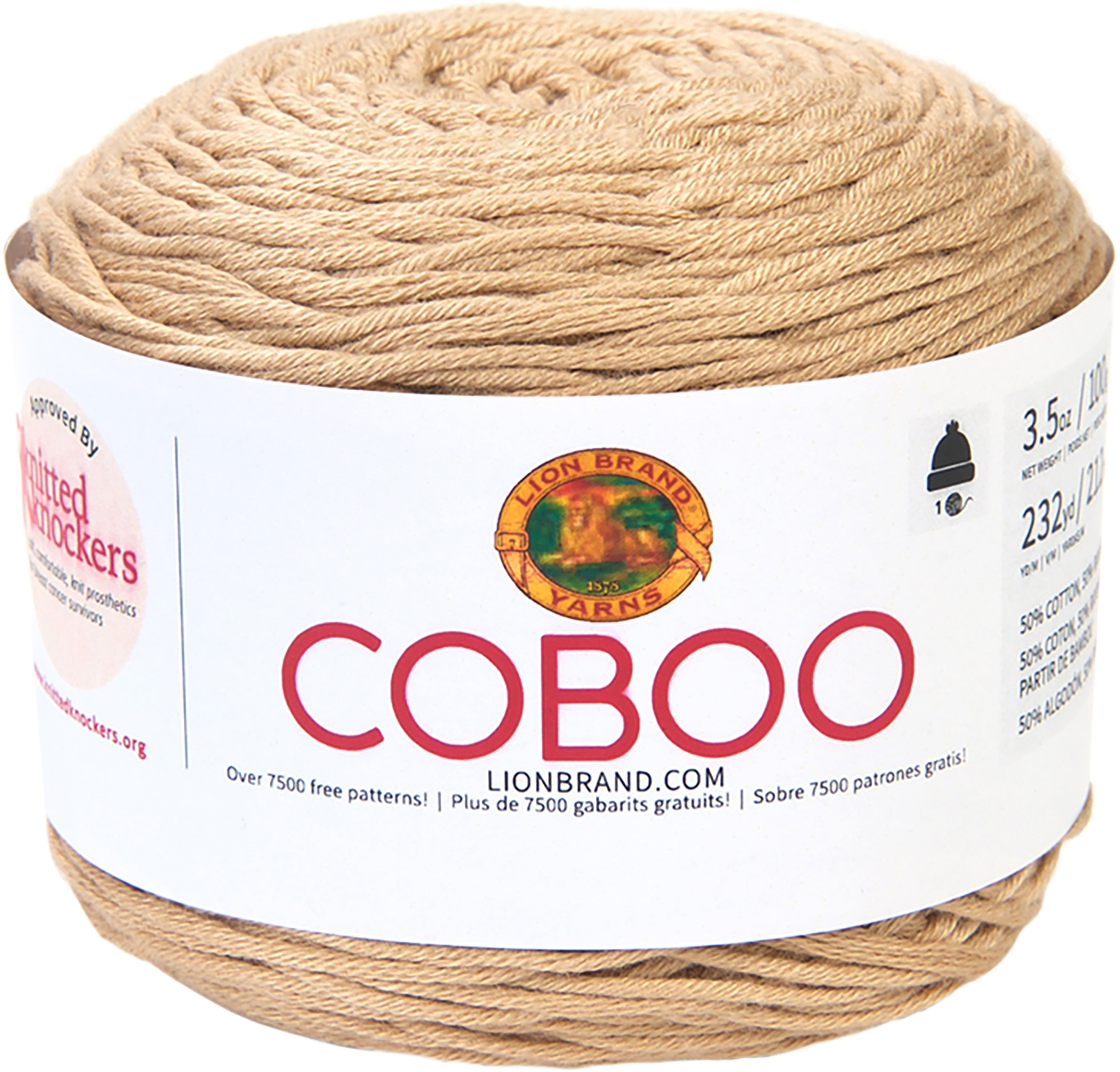 Lion Brand Coboo YarnBeige, Multipack Of 3