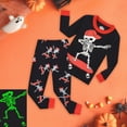 thumbnail image 2 of CAUYDY Girls Boys Halloween Pajamas Set Sleepwear Pumpkin Pjs Toddler Ghost Graphic Long Sleeve Jammies Kids Sleepwear,7-8 Y, 2 of 9