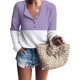thumbnail image 2 of Camiseta informal de manga larga con escote en V para mujer Pompotops gfhjh5626, 2 of 7