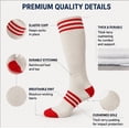 thumbnail image 3 of 5 Pairs Knee High Soccer Socks for Men Women, Cushioned Athletic Football Socks, Breathable Moisture Wicking, Stretch Fit for Team Sports, Training and Outdoor Play, 3 of 5
