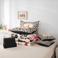 thumbnail image 6 of Catabedysis Brown Initial A 7-Piece Twin Bedding,Wild Leopard Print Bedding Comforter Set,Black Reversible For Girls, 6 of 7