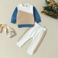 thumbnail image 2 of Caqnni Toddler Baby Boy Fall Winter Clothes Outfits Long Sleeve Sweatshirt Tops Jogger Pants Sets Sweatsuit Fall Winter Set for 0 6 12 18 24 M 1t 2t 3t 4t 5t 6t,Blue,9-12 Months, 2 of 6