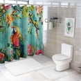 thumbnail image 7 of Orinice Parrot Shower Curtain Birds Shower Curtain Plant Leaves Floral Pattern Bathroom Decor Polyester Fabric 60x72, 7 of 7