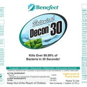 Benefect Botanical Decon 30 Disinfectant Cleaner, Light Lemon and Thyme Scent, 5 Gallon Single
