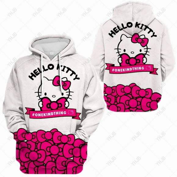 Hello Kitty Print Hoodie Women Aesthetic Graphic Funny Kawaii cartoon Hoodies Unisex Anime Harajuku Vintage Pullovers Sweatshirt HOEMLIN