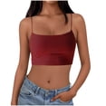 thumbnail image 4 of Vrorvz Womens Summer Camisole Sleeveless Scoop Neck Trendy Lightweight Cami Spaghetti Strap Crop Tops, 4 of 5