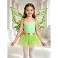 thumbnail image 5 of Hansber Kids Girls Sleeveless Camisole Leotard Tutu Dress with Fairy Wings 2-Piece Fairytale Princess Outfits Set Green 6, 5 of 6