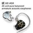 thumbnail image 2 of Auricular con cable Smartphone KZ ASX 3,5 mm 2 pines Auricular Cable desmontable Auriculares portátiles de metal para caminar Sonido de llamada Auriculares de audio Negro con micrófono Eigraketly EL005466-04B, 2 of 2