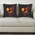 thumbnail image 3 of Set of 2 18x18in Throw Pillow Covers - Vibrant Cartoon Creature Design with Orange Body & Magical Orb Perfect for Couch Bed Car, 3 of 8
