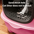 thumbnail image 6 of spacious fully enclosed pink cat litter box with a cat litter scoop, 6 of 8