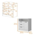 thumbnail image 2 of Newboti Furniture White Open Storage Shelf 3 Drawer Dresser 29131, 2 of 7