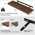 thumbnail image 2 of Floating Shelves for Wall, 23.6"W x 6.7"D x 1.37"H, 2 Pack of Long Wall Mounted Engineered Wood Shelves with Invisible Brackets for Living Room Bedroom Bathroom Kitchen Decor Storage, Rustic Brown, 2 of 14