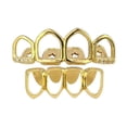 thumbnail image 3 of Copper Open Face Caps Grills 4 Fang Grill Set Costume Jewelry - Gold, 3 of 6