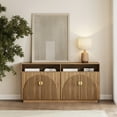 thumbnail image 7 of BELLEZE 65 Inch Fluted TV Stand, Mid Century Modern Entertainment Center with Storage Cabinets & Open Shelves, Media Console TV Cabinet with Adjustable Shelves For Living Room, Caramel Brown, 7 of 7