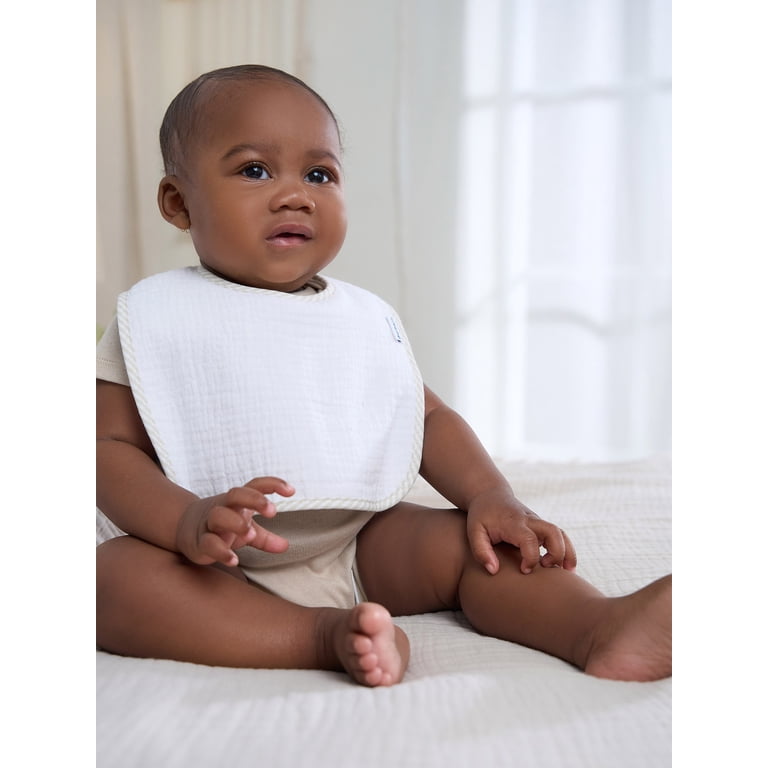 Sailor Baby Bibs 3 Pack - 360° Rotate, 100% Cotton Muslin, Adjustable Snaps, Super Absorbent For Drooling & Feeding